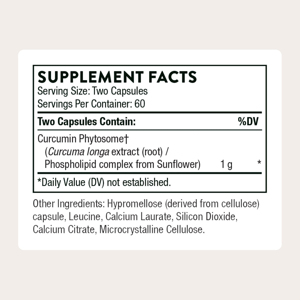 Close-up of Thorne Meriva label highlights absorption and quality.
