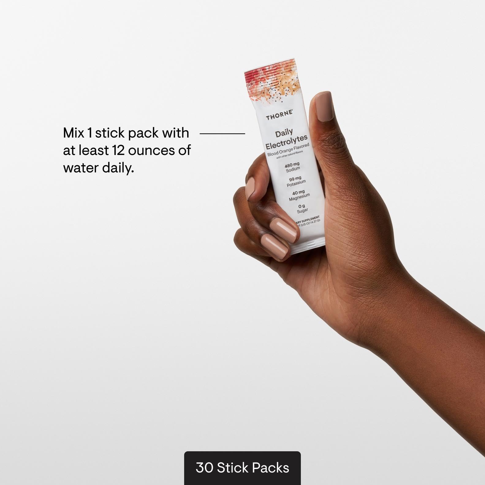 THORNE Daily Electrolytes on-the-go pack in a gym bag for active days.