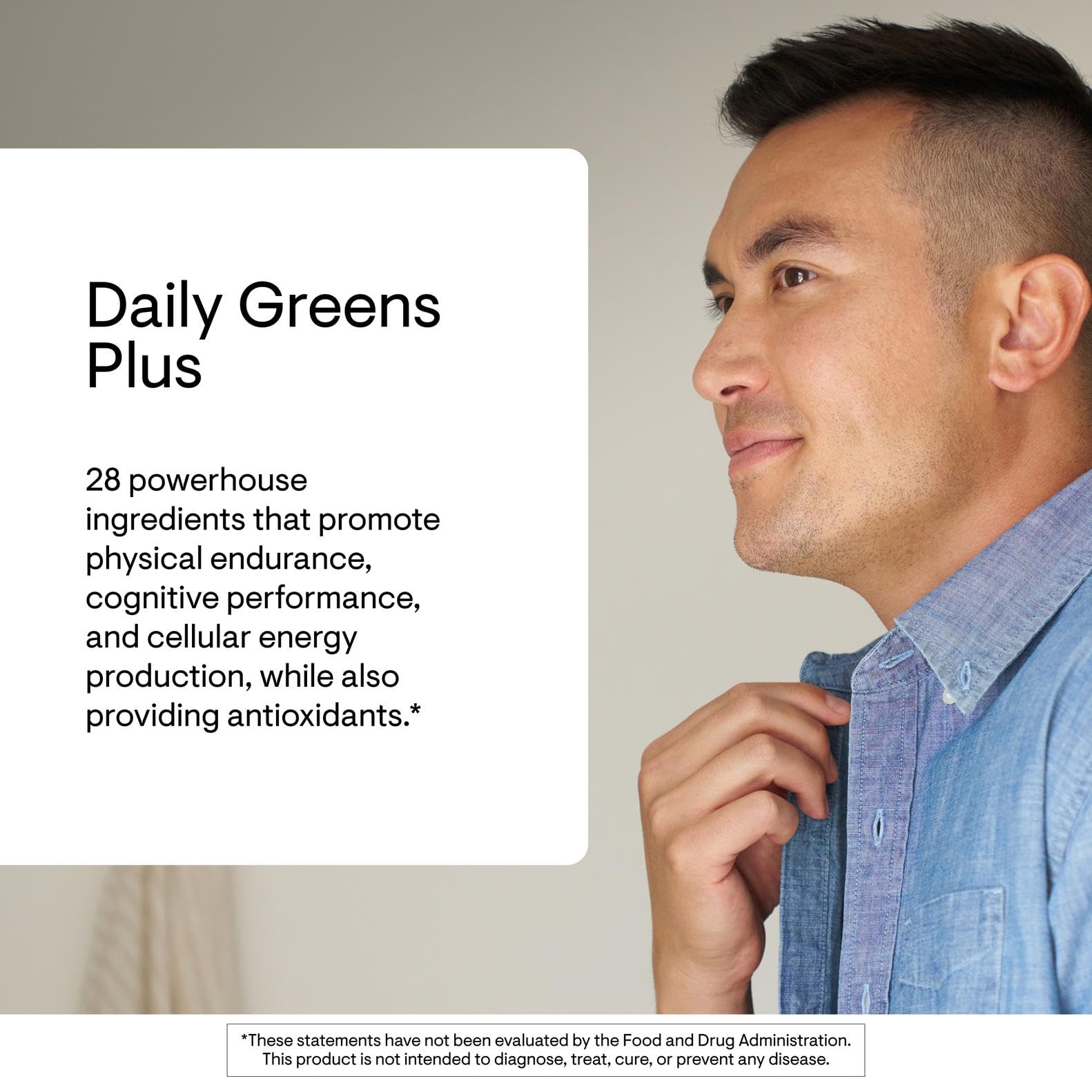 THORNE Daily Greens Plus moringa and kelp greens in a spoon for nutrient density