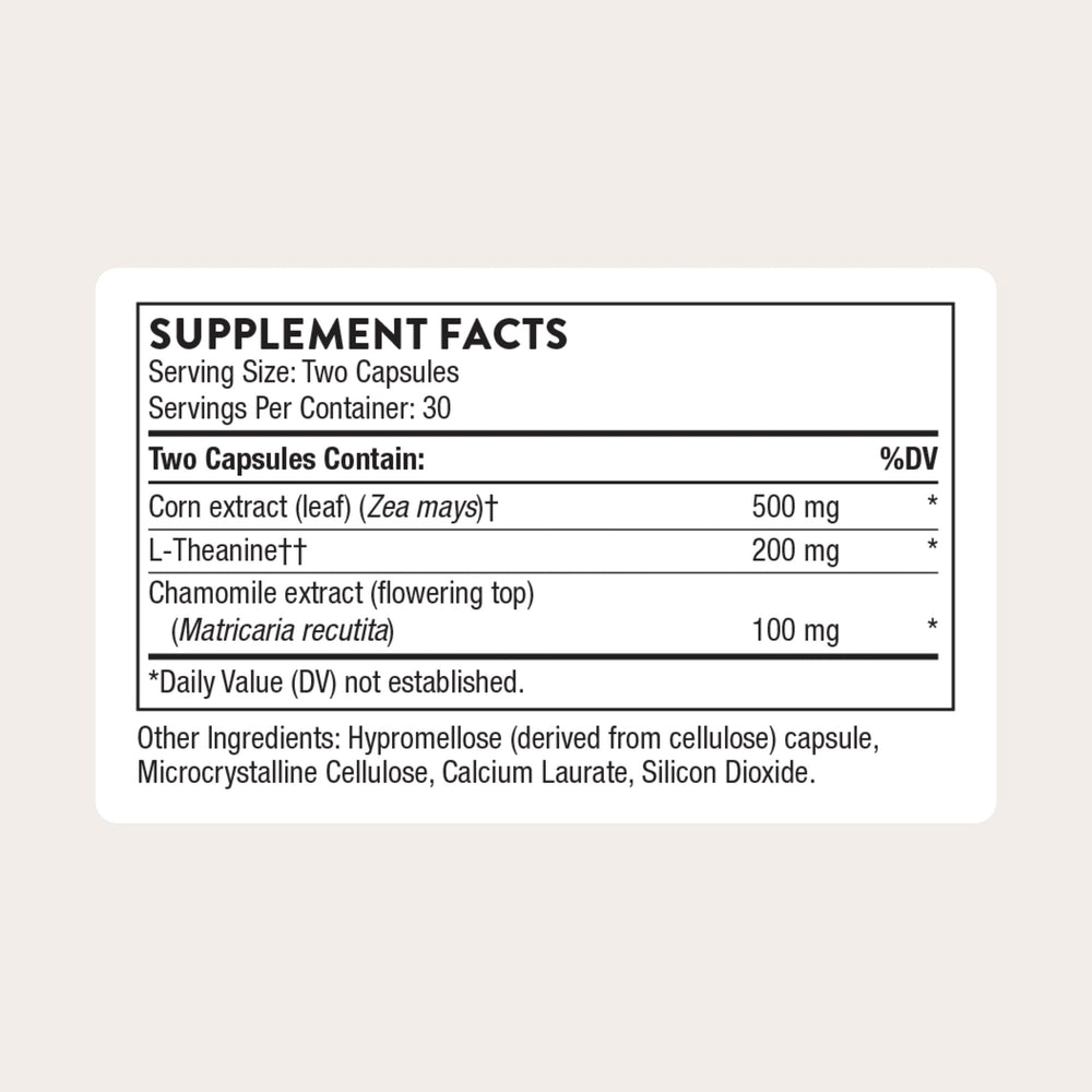 Thorne Deep Sleep Complex capsules close-up for easy bedtime routine.