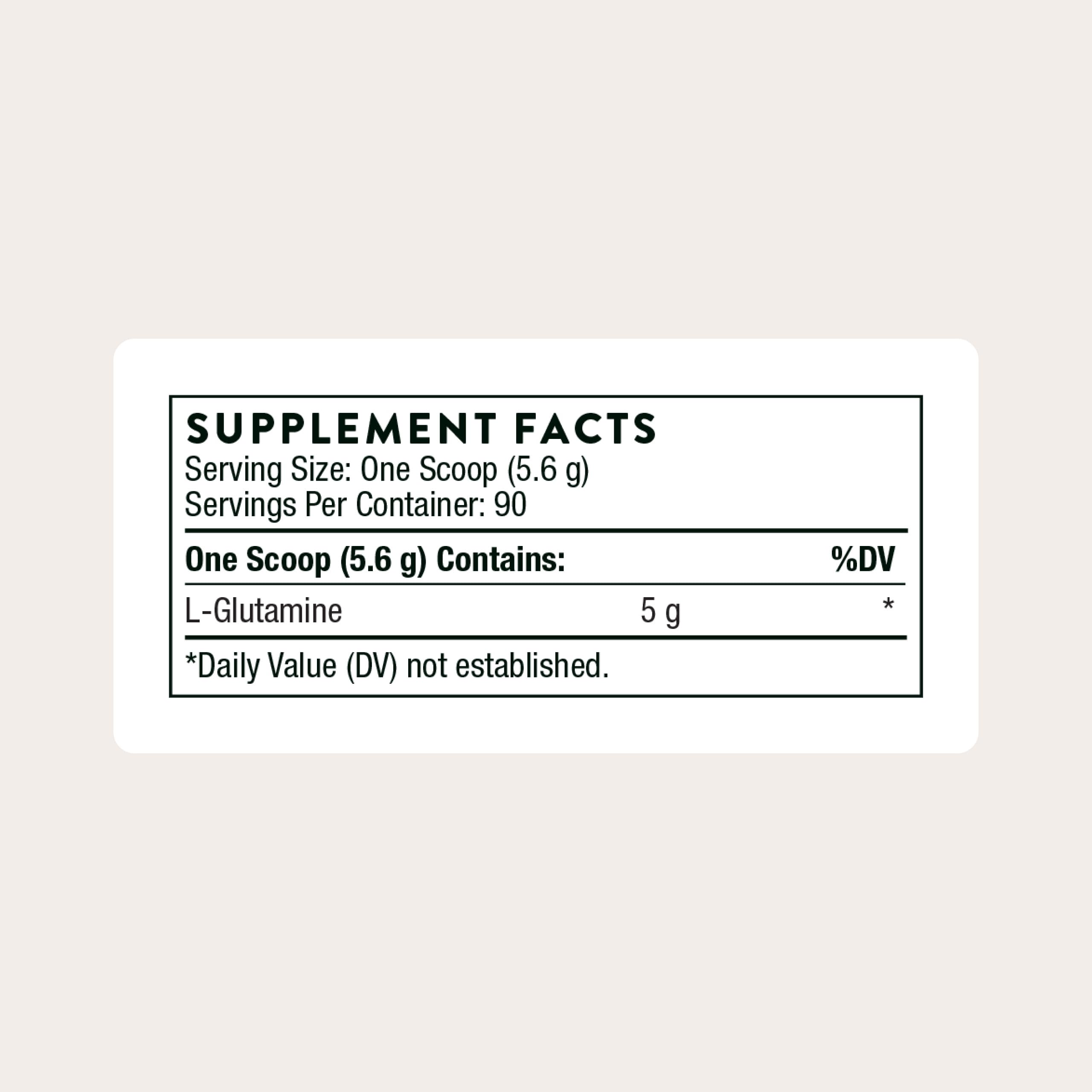 THORNE L-Glutamine scoop measures precise dose for post-workout recovery
