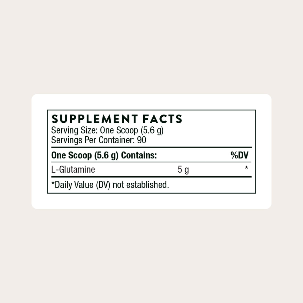 THORNE L-Glutamine scoop measures precise dose for post-workout recovery