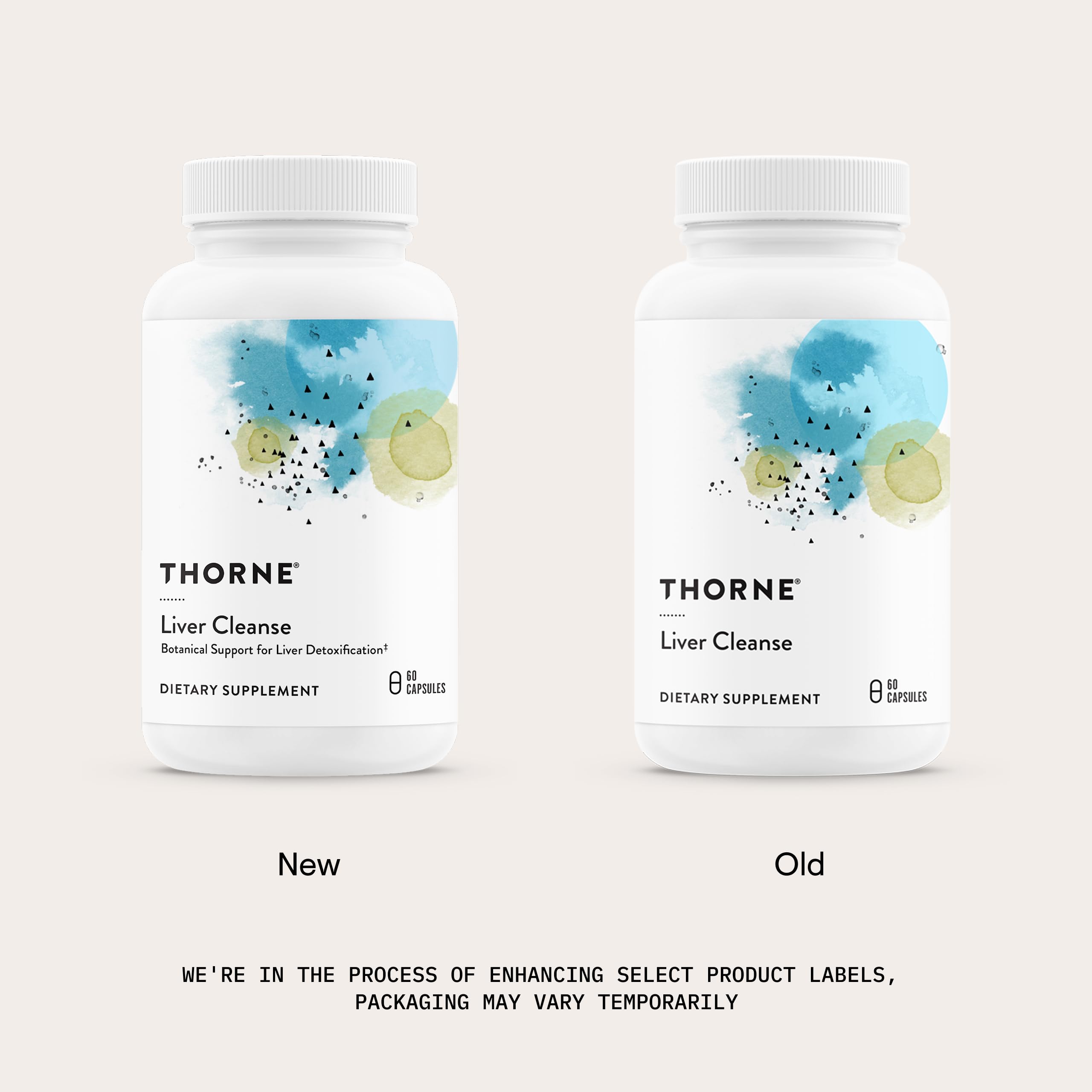 THORNE Liver Cleanse capsules closeup highlights premium herbal blend.