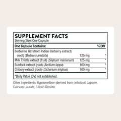 THORNE Liver Cleanse label ingredients reveal milk thistle and berberine synergy.