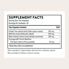 THORNE Meta-Balance label detail showing botanical ingredients and recommended use