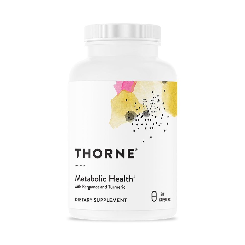 THORNE Metabolic Health bergamot-curcumin phytosome bottle label for metabolic support