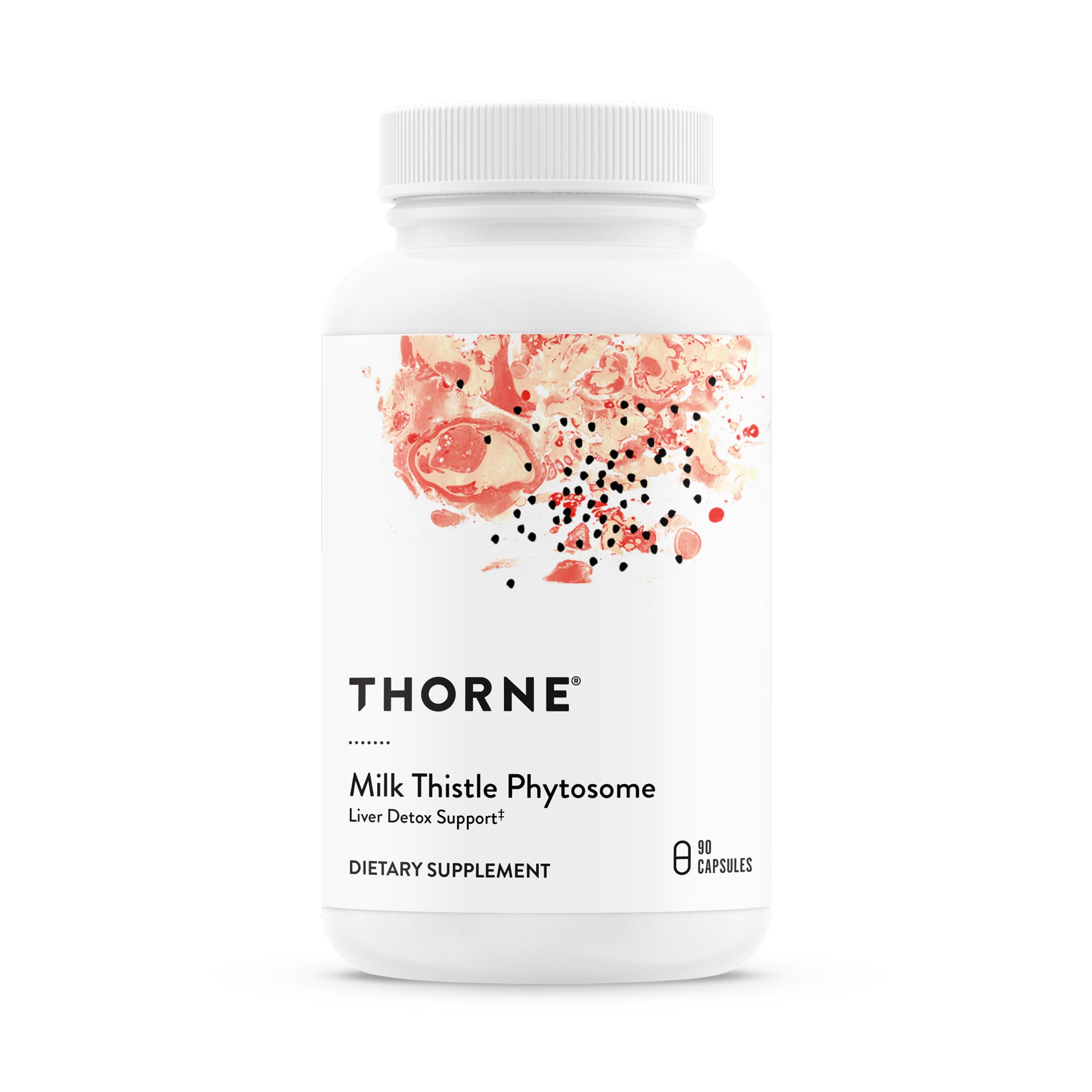 THORNE Milk Thistle Phytosome bottle front showing 90 capsules for liver support