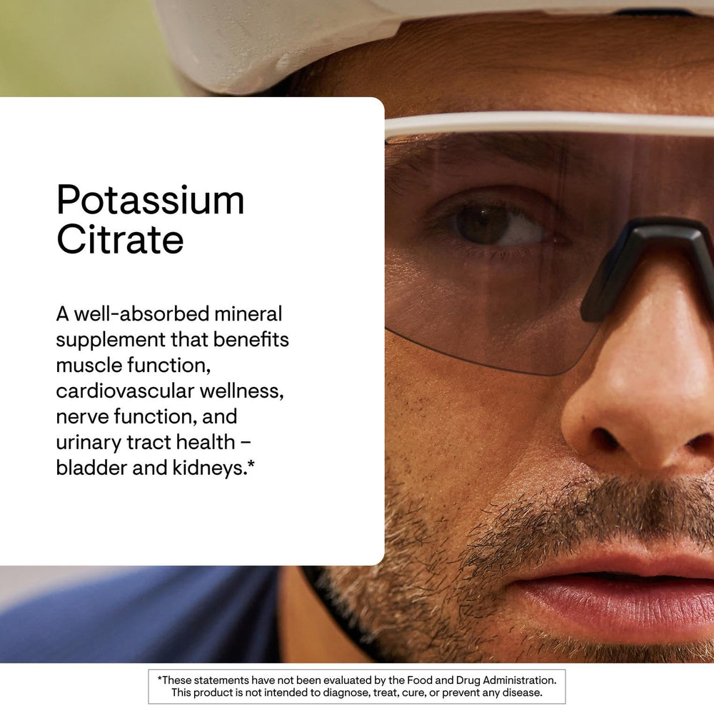 THORNE Potassium Citrate label front emphasizing gluten-free and third-party certification.