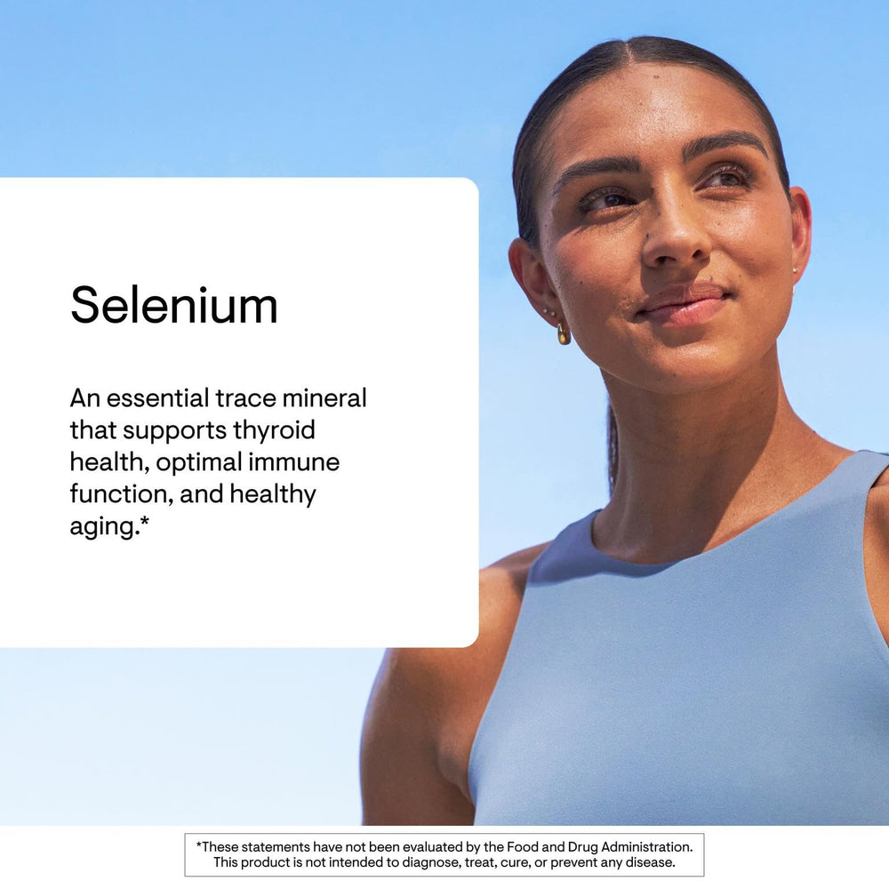 Thorne selenium capsules close-up for convenient daily intake.