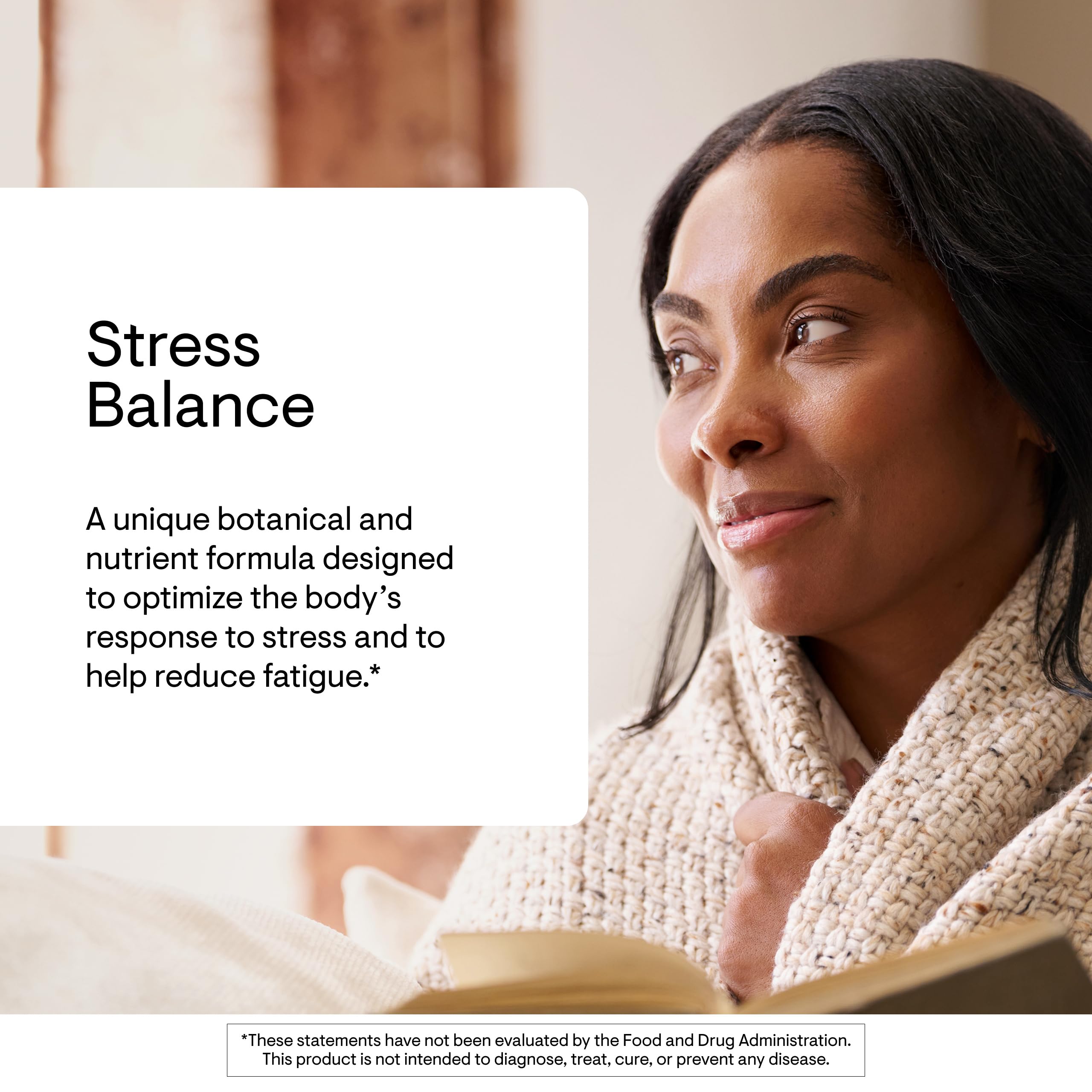 Thorne Stress Balance packaging shows gluten, dairy, and soy-free claim.