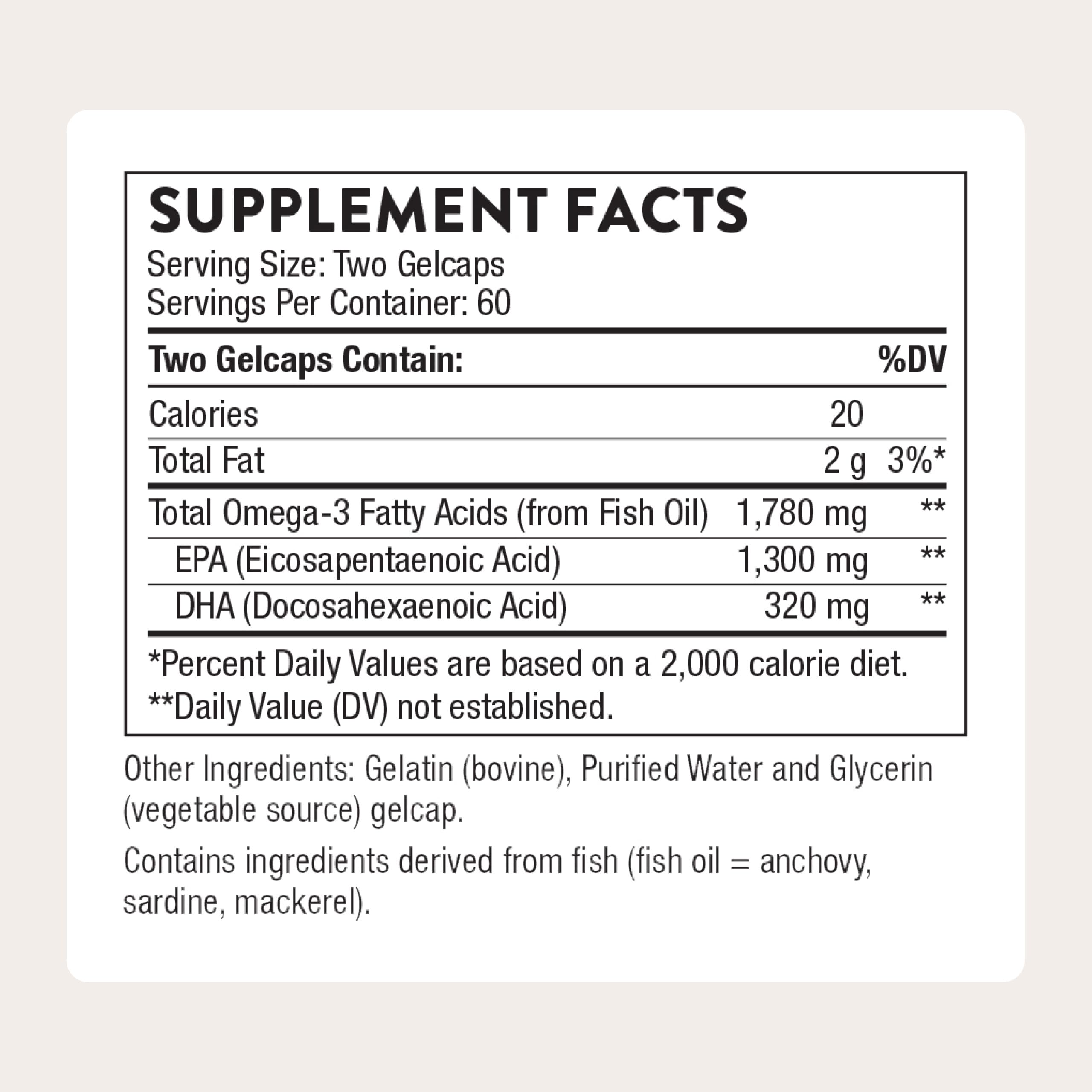 Thorne Super EPA Pro softgels pour showing easy-to-swallow capsules for daily use.