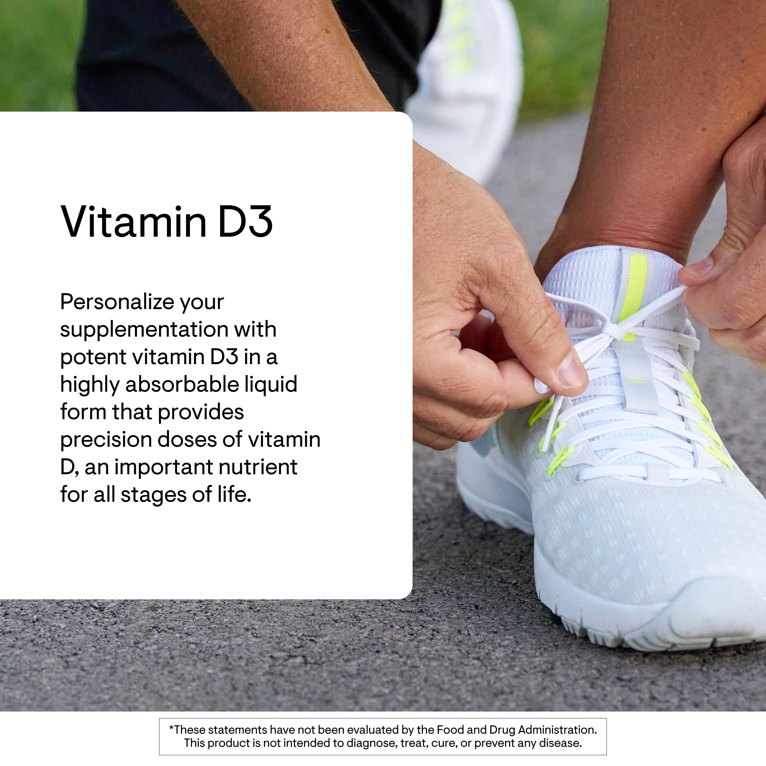 THORNE vegan D3 bottle label highlights plant-based source and serving options
