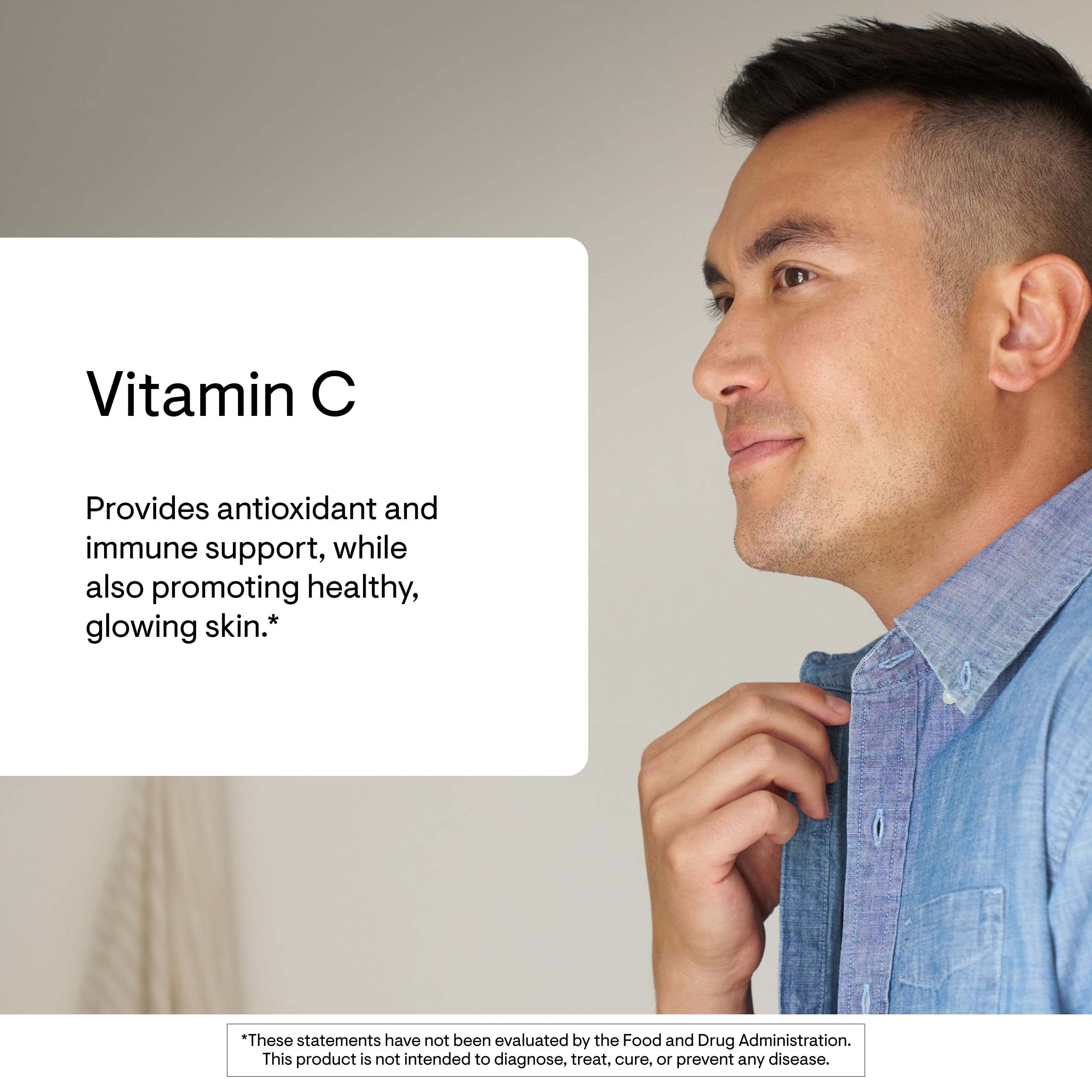 THORNE Vitamin C 1,000 mg nutrition facts panel for daily use.