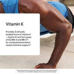 Thorne Vitamin K label shows K1, MK-4, MK-7 ingredients for a complete K profile.
