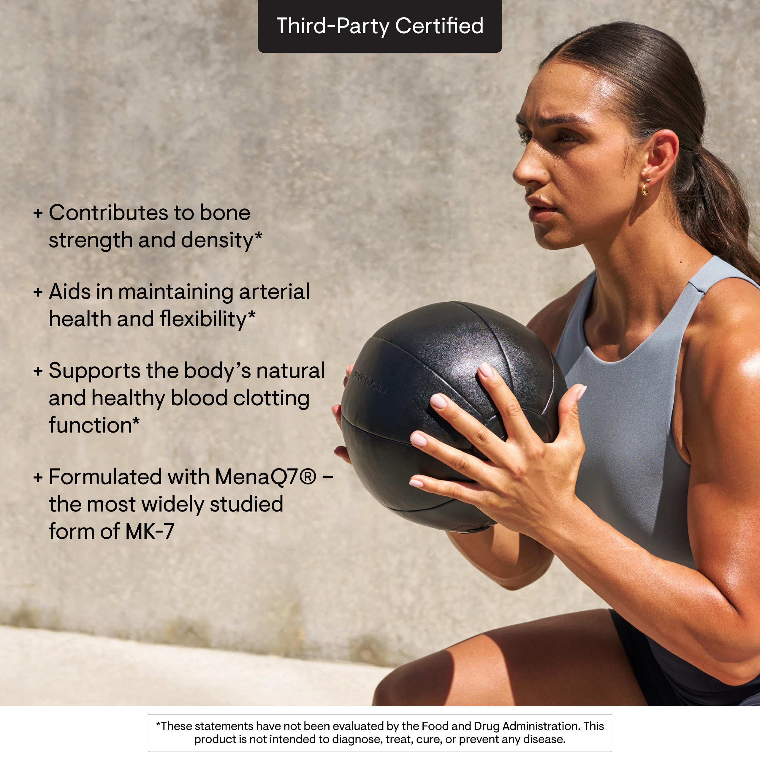 Thorne Vitamin K third-party certificates badge signals independent quality verification.