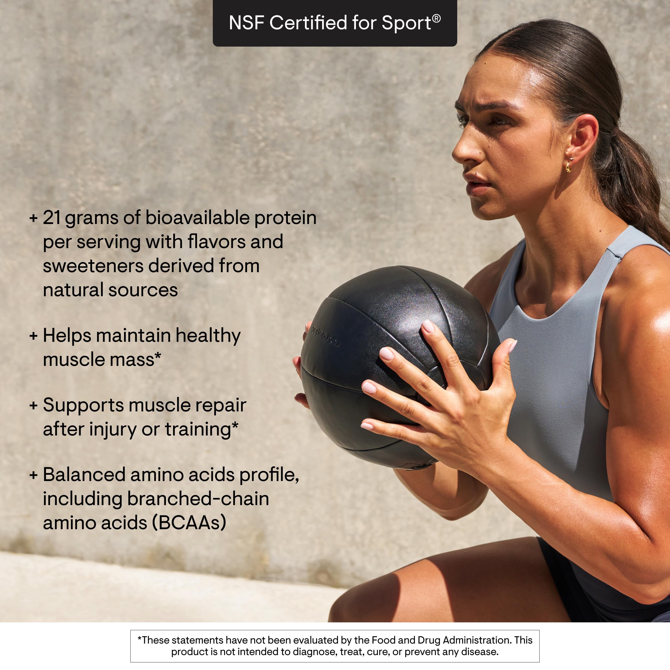 THORNE product label on chocolate whey protein tub confirming NSF Certified for Sport.