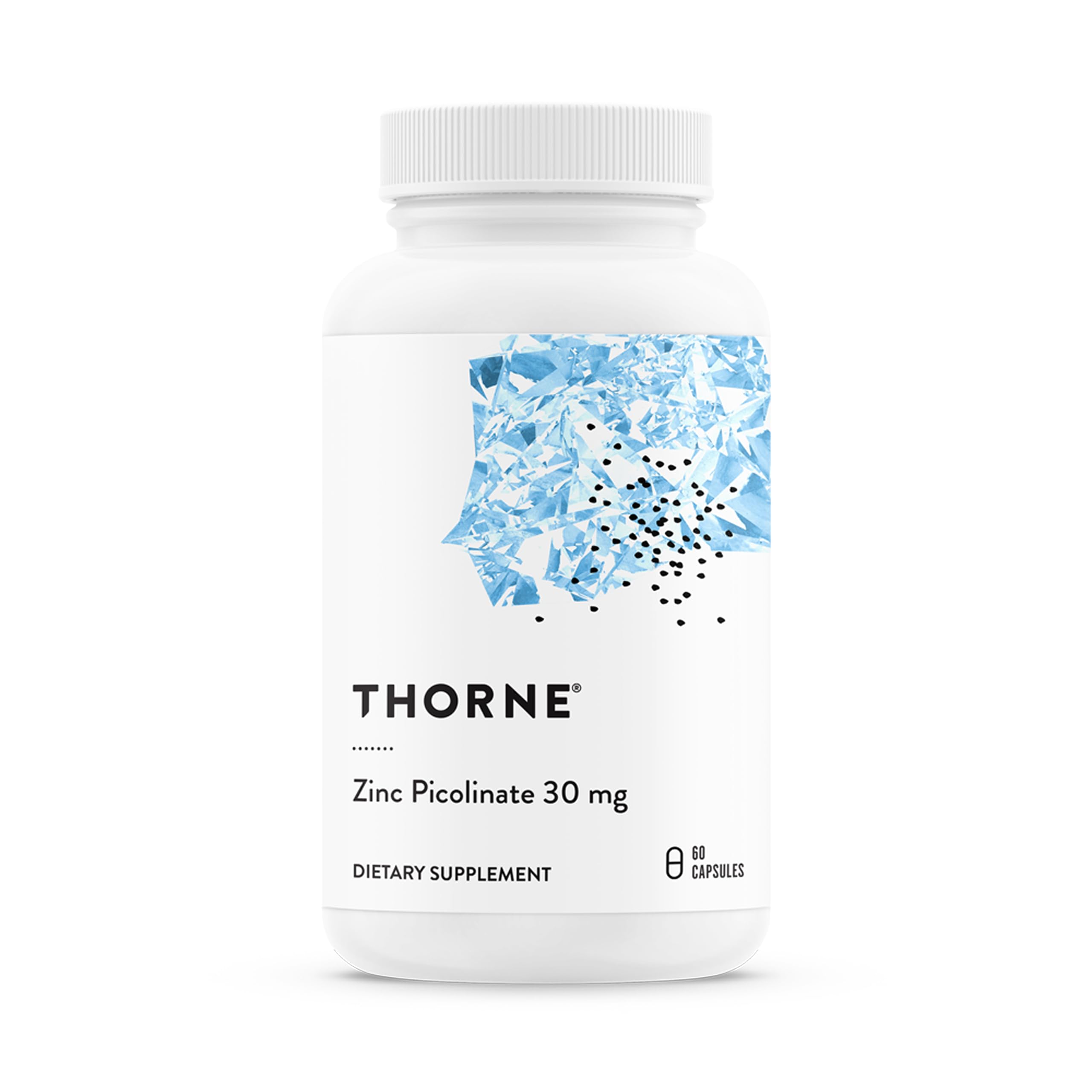 THORNE zinc picolinate bottle front view for immune support and general wellness.
