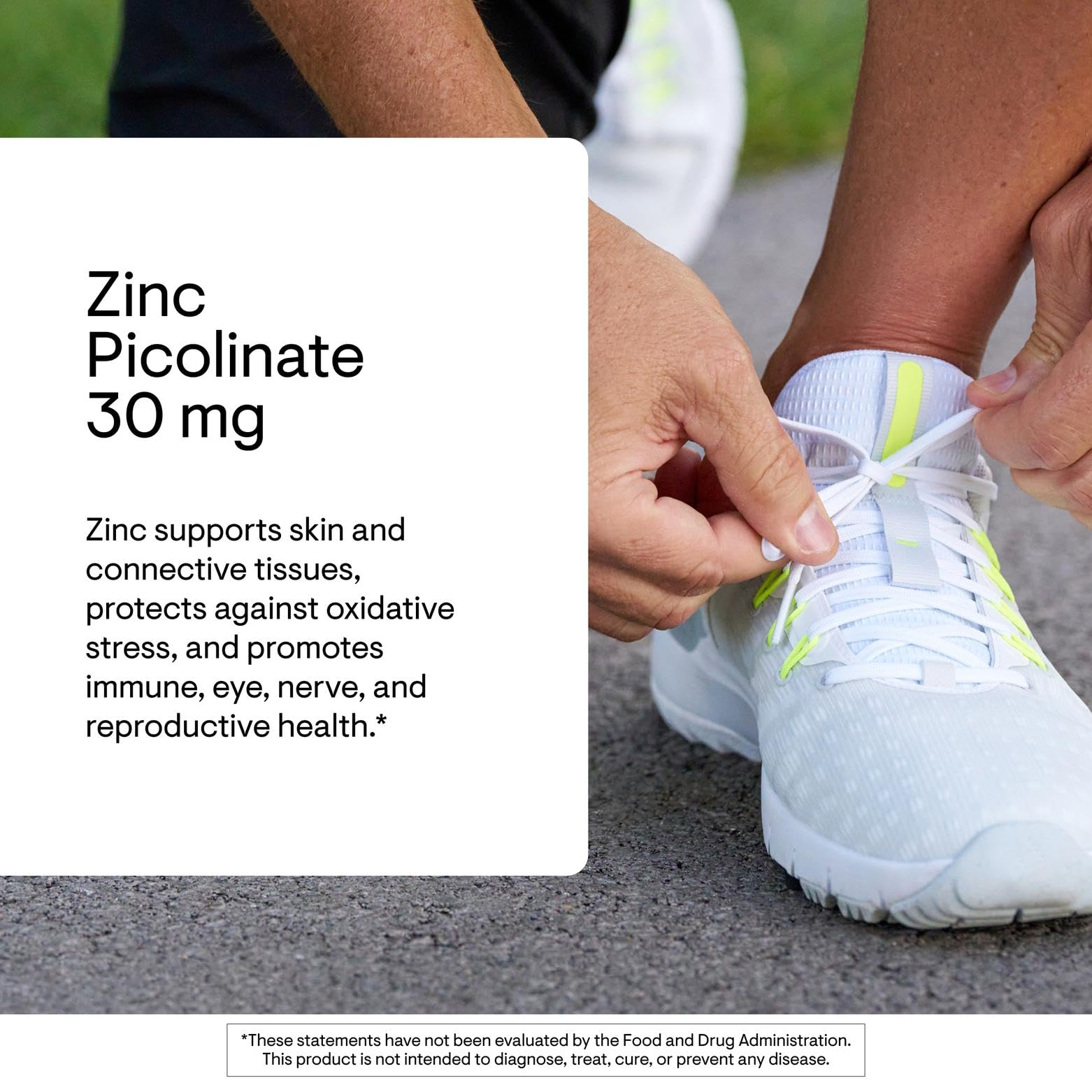 THORNE zinc picolinate label detail highlighting third-party certification.