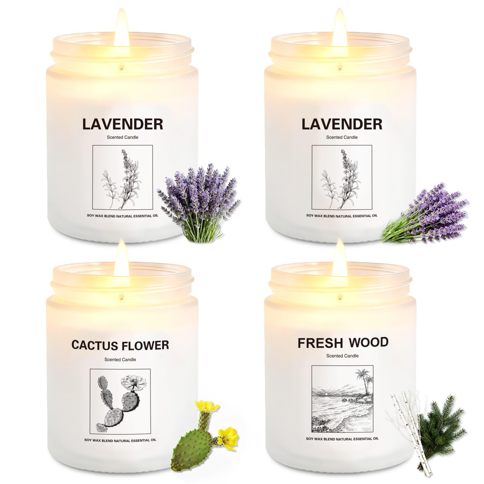 THORNWOLF 4-pack scented candles box, ideal gift packaging for any home.