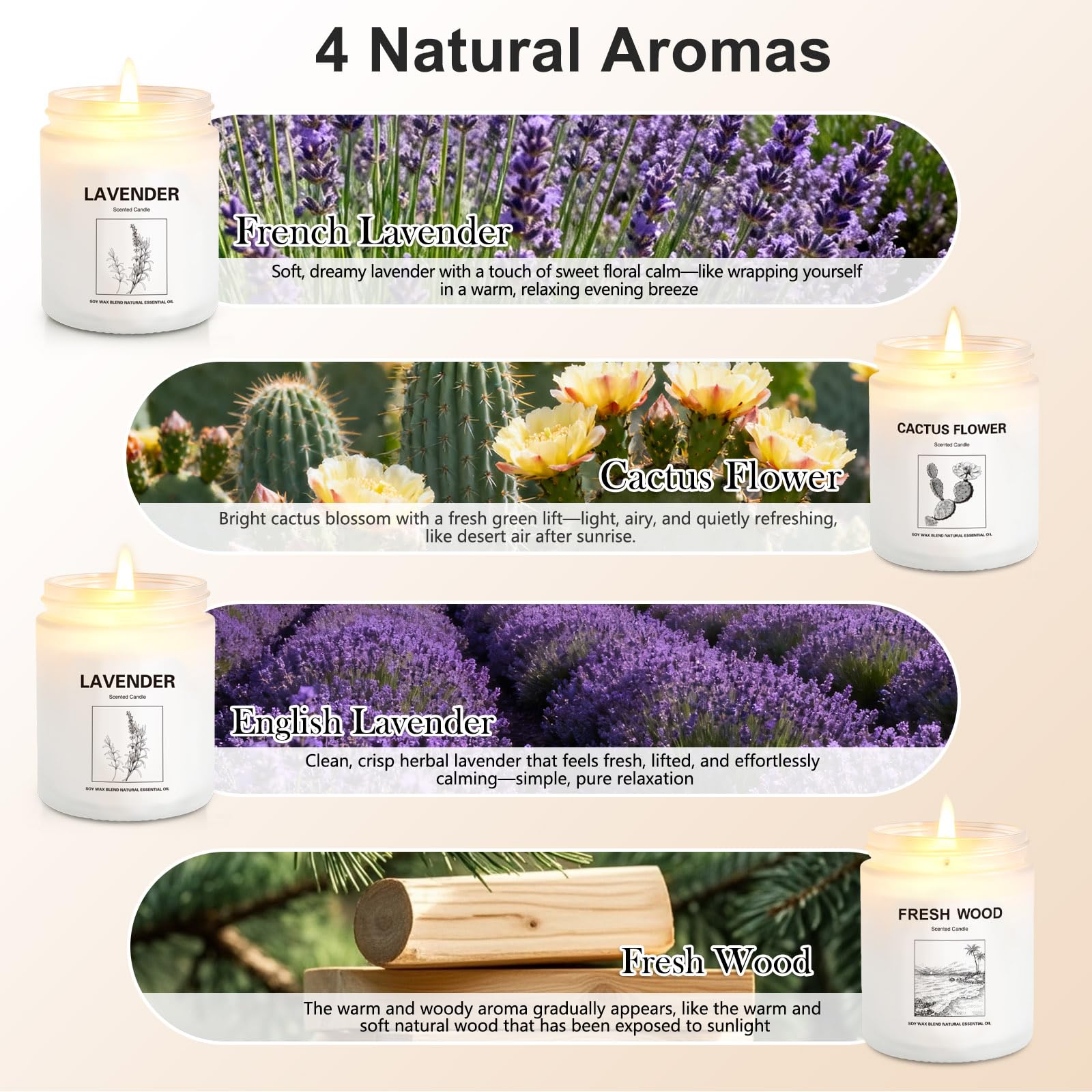 THORNWOLF lavender candle ready to create calming, relaxing ambiance in bedrooms.