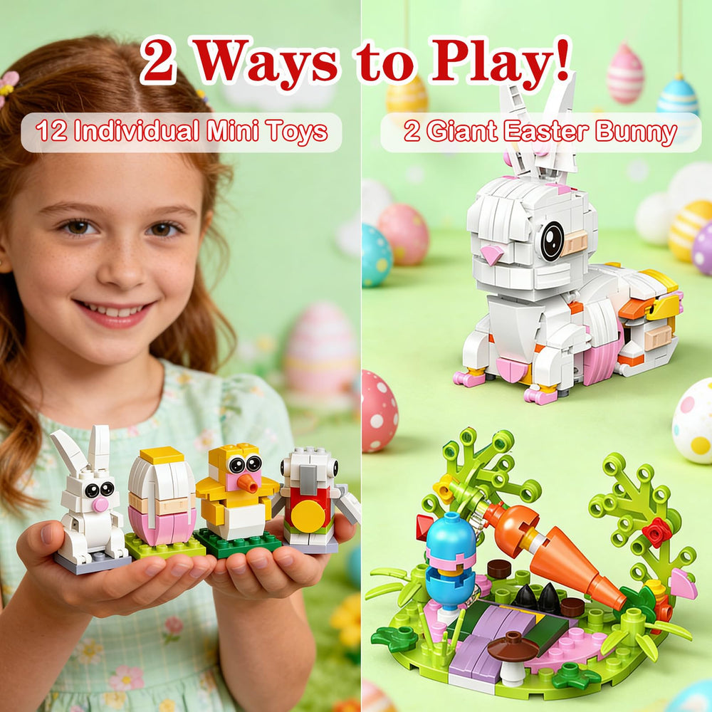 THOSEFUN giant bunny built from pieces as Easter centerpiece
