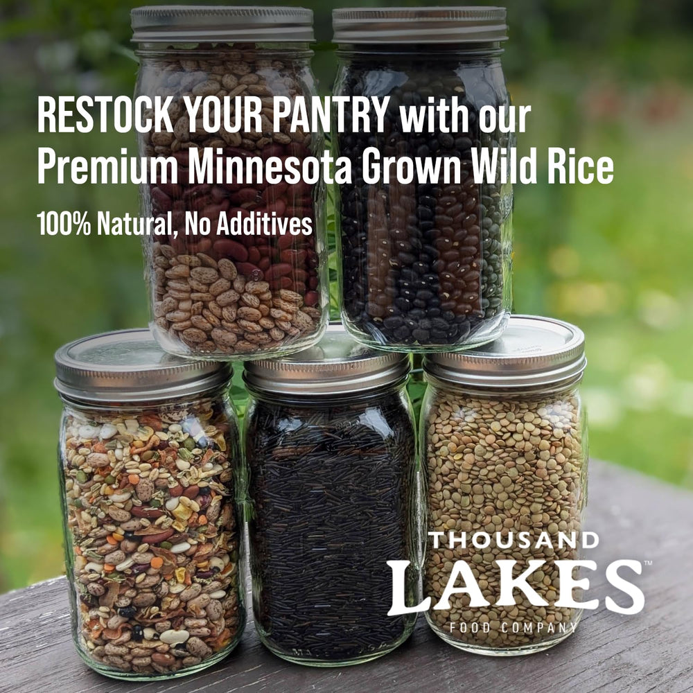 Thousand Lakes Minnesota wild rice packaging displayed on shelf