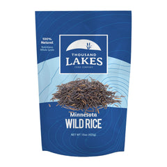 Thousand Lakes Wild Rice pouch front for pantry-ready storage