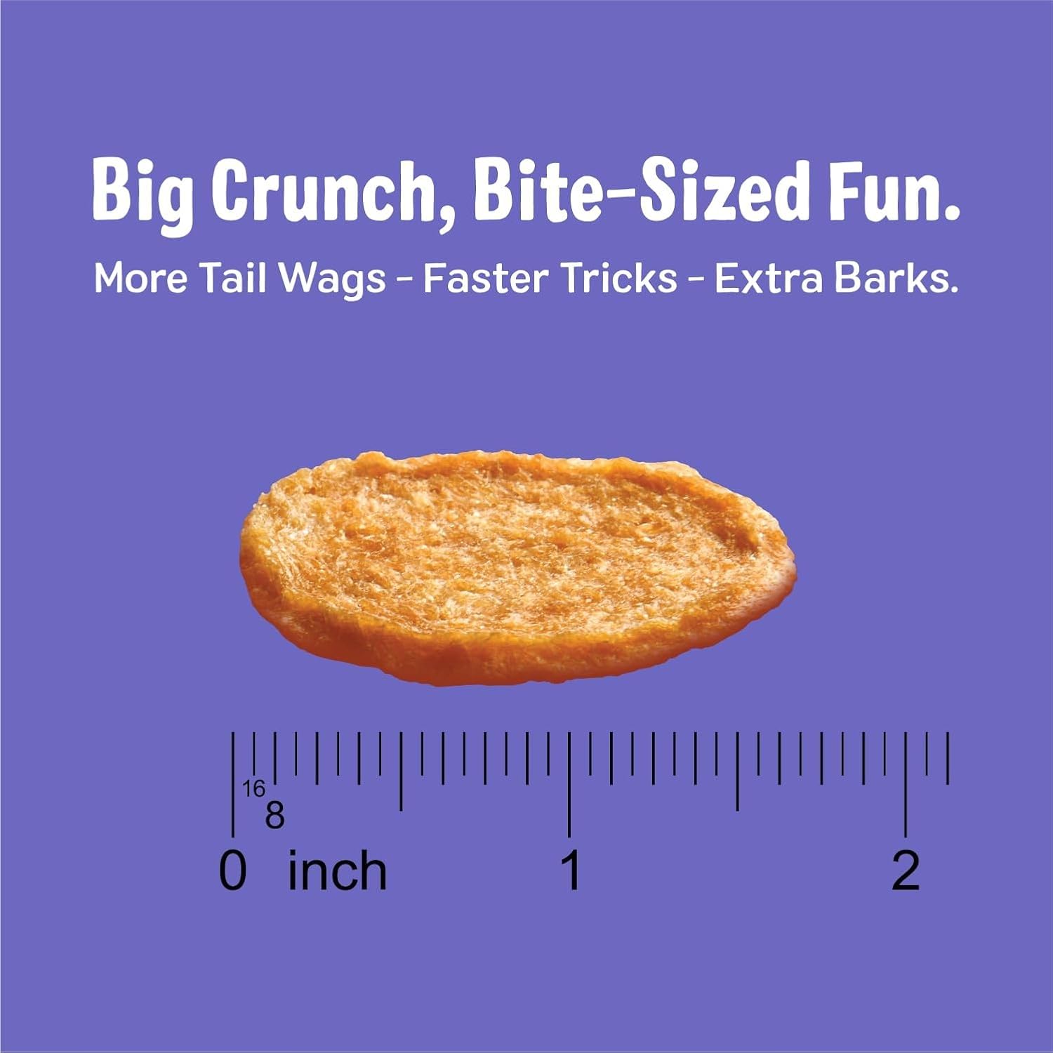 Three Dog Bakery Bark'N Crunch Chicken Chips single-ingredient label emphasizes purity.