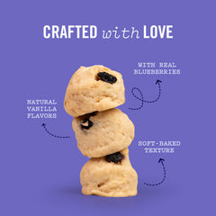 Three Dog Bakery Blueberry Pancake Bites soft-bite texture ideal for dogs of all ages