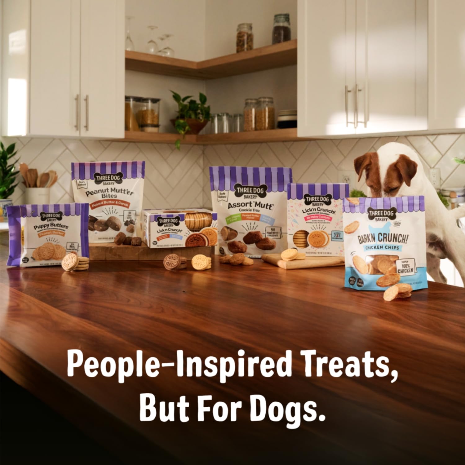 Three Dog Bakery Lick'n Crunch cookies—great for training rewards and daily moments.