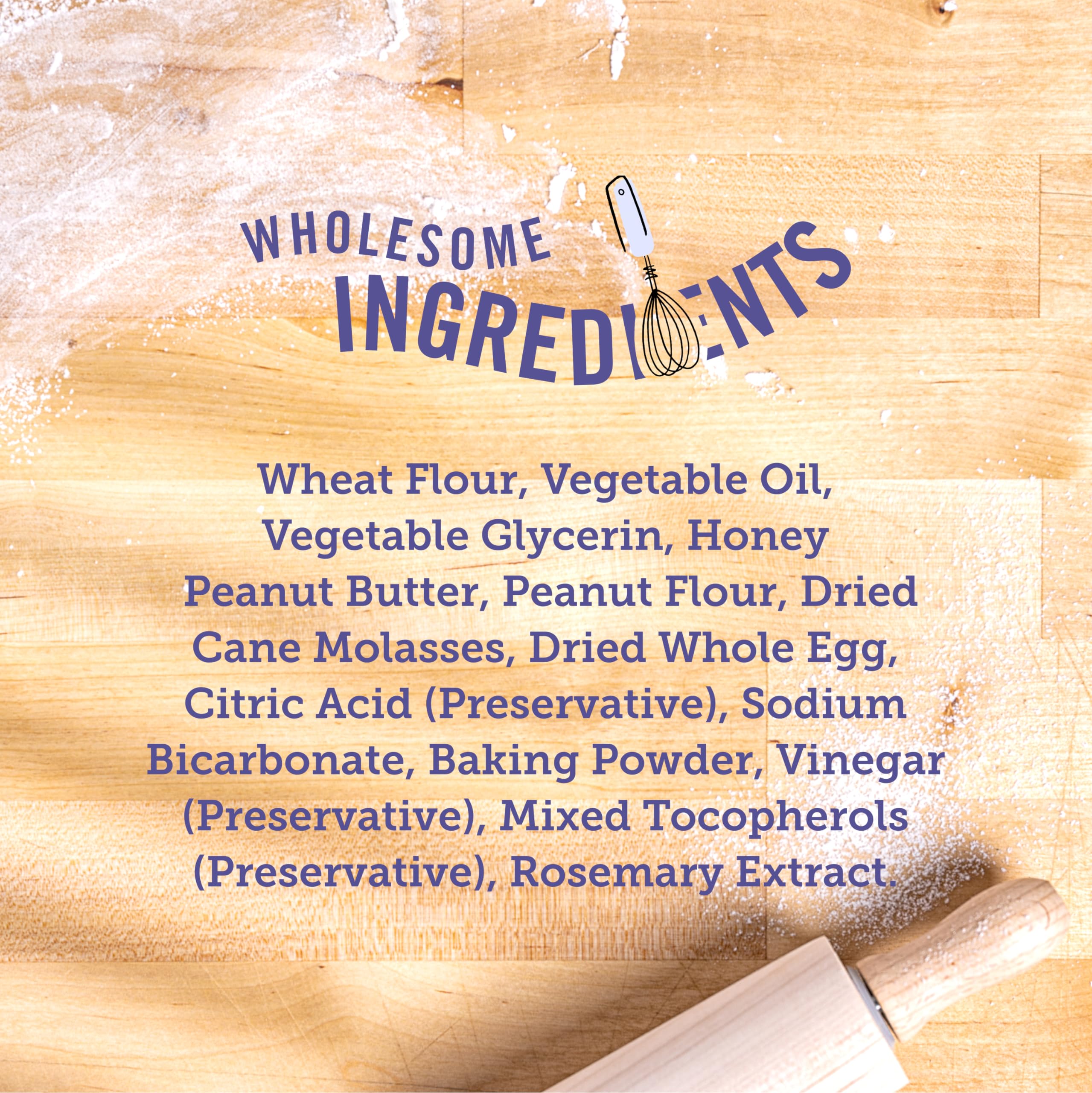 Ingredient shot featuring real ingredients in Three Dog Bakery bites.