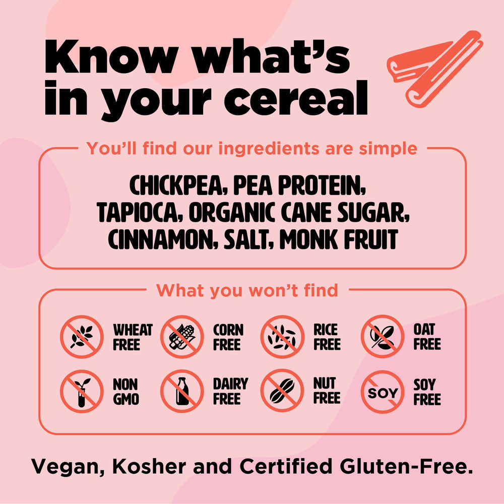 Three Wishes Cinnamon grain-free cereal milk pour suggests quick morning crunch