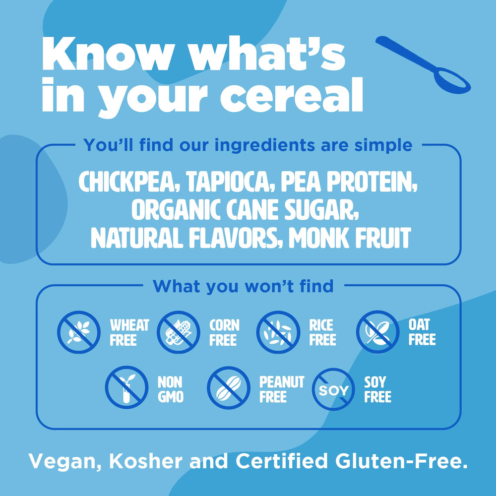 Three Wishes Frosted cereal packaging emphasizes gluten-free and grain-free claims.