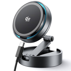 THREEKEY Qi2 25W MagSafe car charger on mount for fast in-car charging.