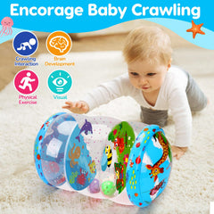 Thremhoo glow-sequin toy boosts visual tracking during tummy time play.