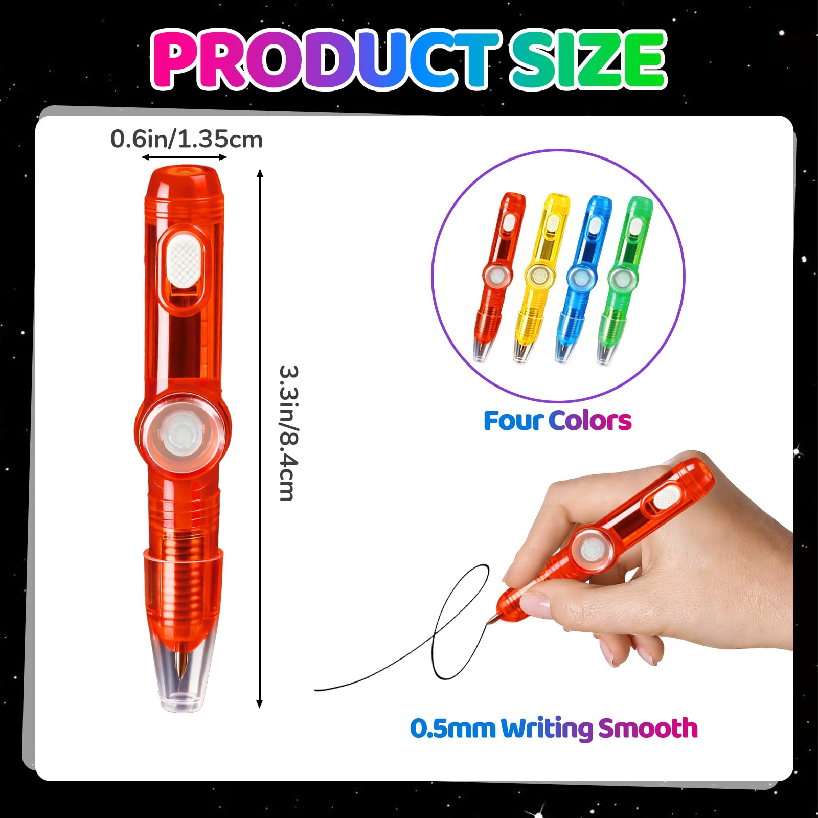 Thremhoo glow spinner pen blue LED ring, perfect party favor