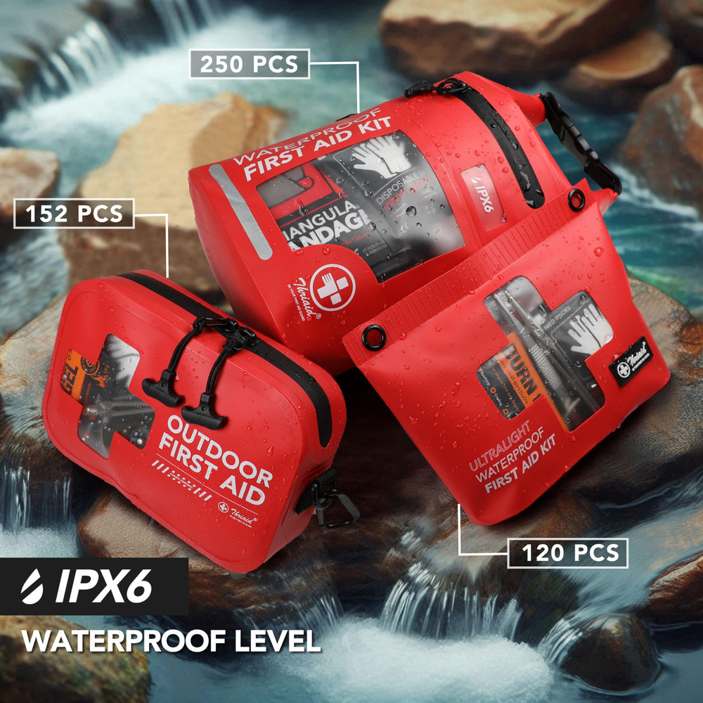 THRIAID 152-Pcs Waterproof First Aid Kit in use on a boat for quick readiness