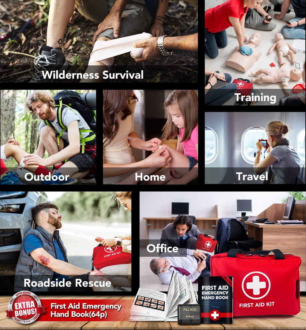 THRIAID 330-Piece First Aid Kit travel-ready design supports on-the-go care.
