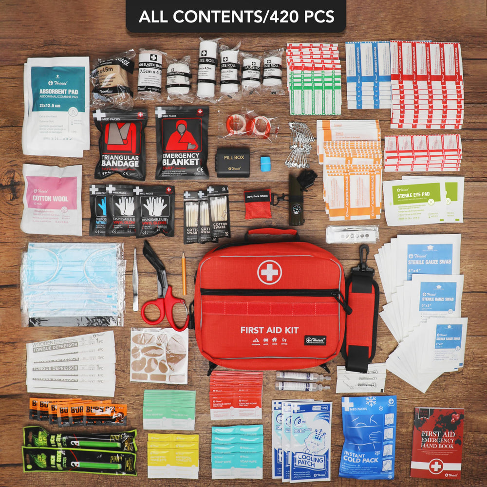THRIAID first-aid kit reflective strips improve low-light visibility