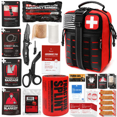 THRIAID survival first aid kit open pouch for quick access in outdoor emergencies.