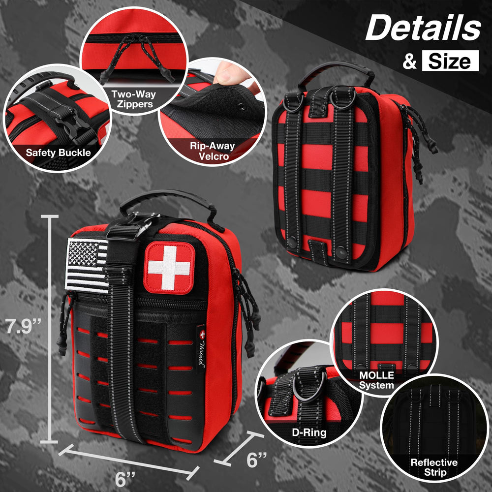 THRIAID EMT scissors and knife with compact splint for field use.