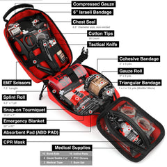 THRIAID 6-inch Israeli bandage and tourniquet included for potential bleeding control.