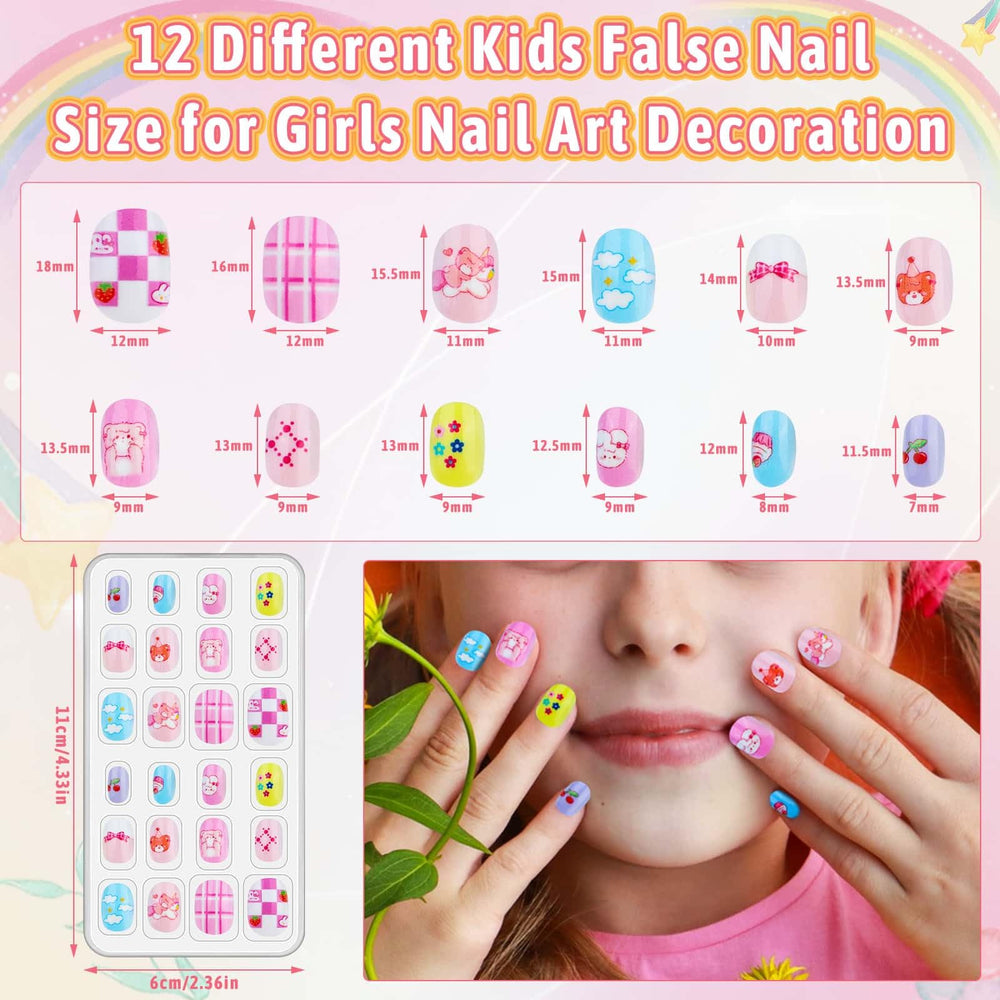 Thrilez kids nails cosmetic-grade acrylic material for gentle wear.