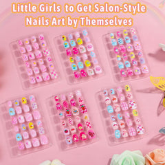 Thrilez kids nails with flower, unicorn, and pineapple patterns for cute style.