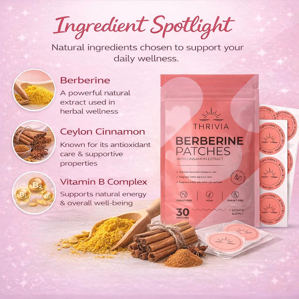 Thrivia Berberine Patches remove easily with water or oil for quick comfort.