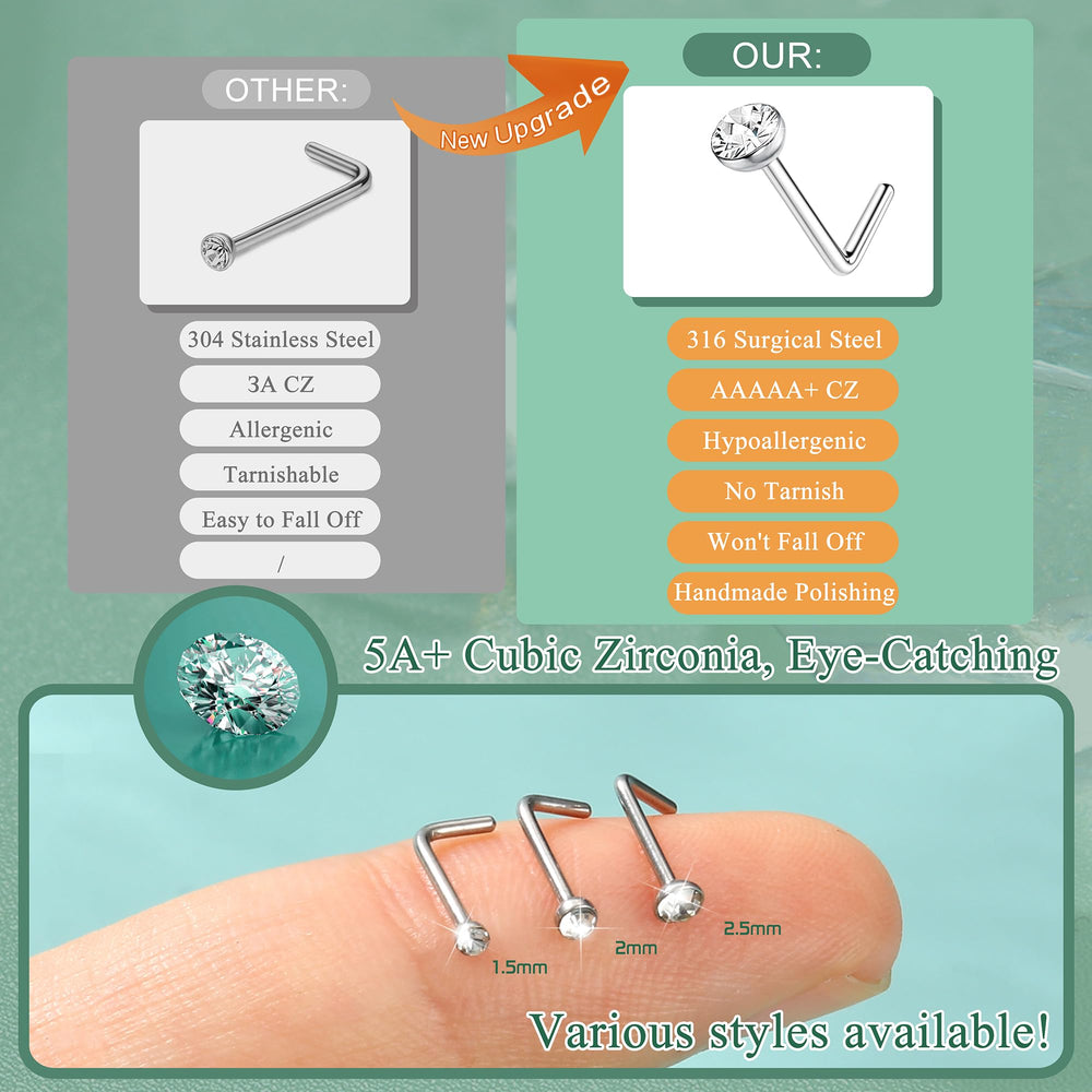 THUNARAZ L-shaped nose ring design for easy wear