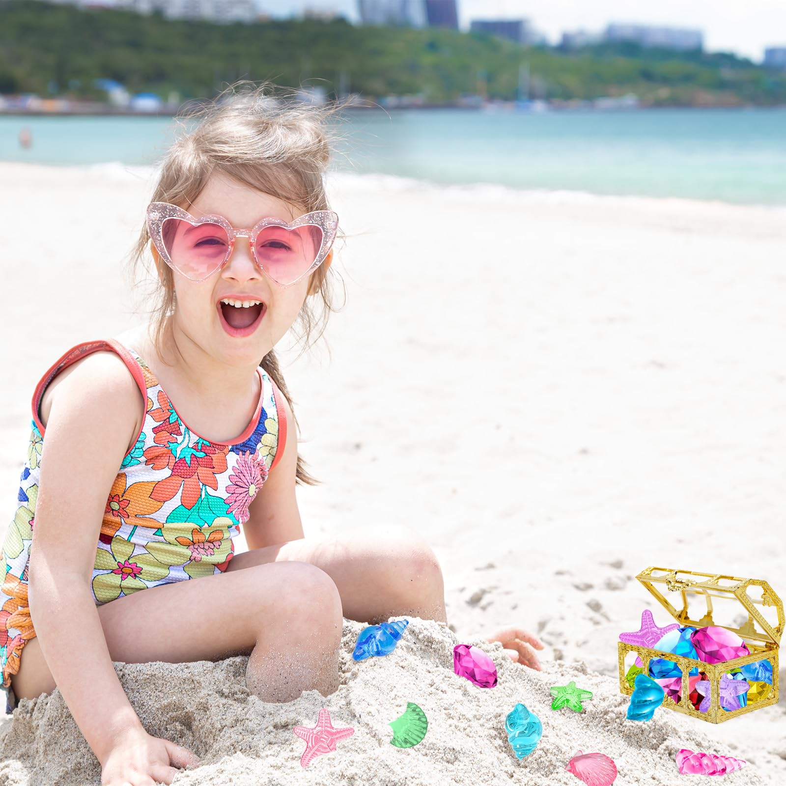 Thuodo Diving Gems pink diamond adds fun accents for swimming adventures.