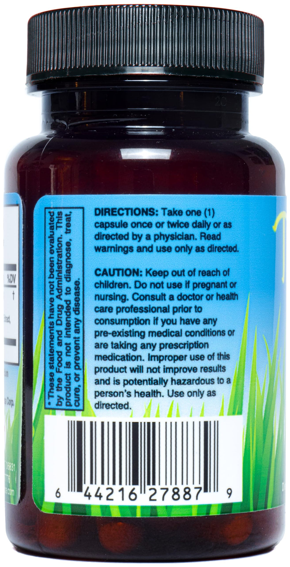 Thyrogard bottle label highlighting vegan, non-GMO, gluten-free benefits
