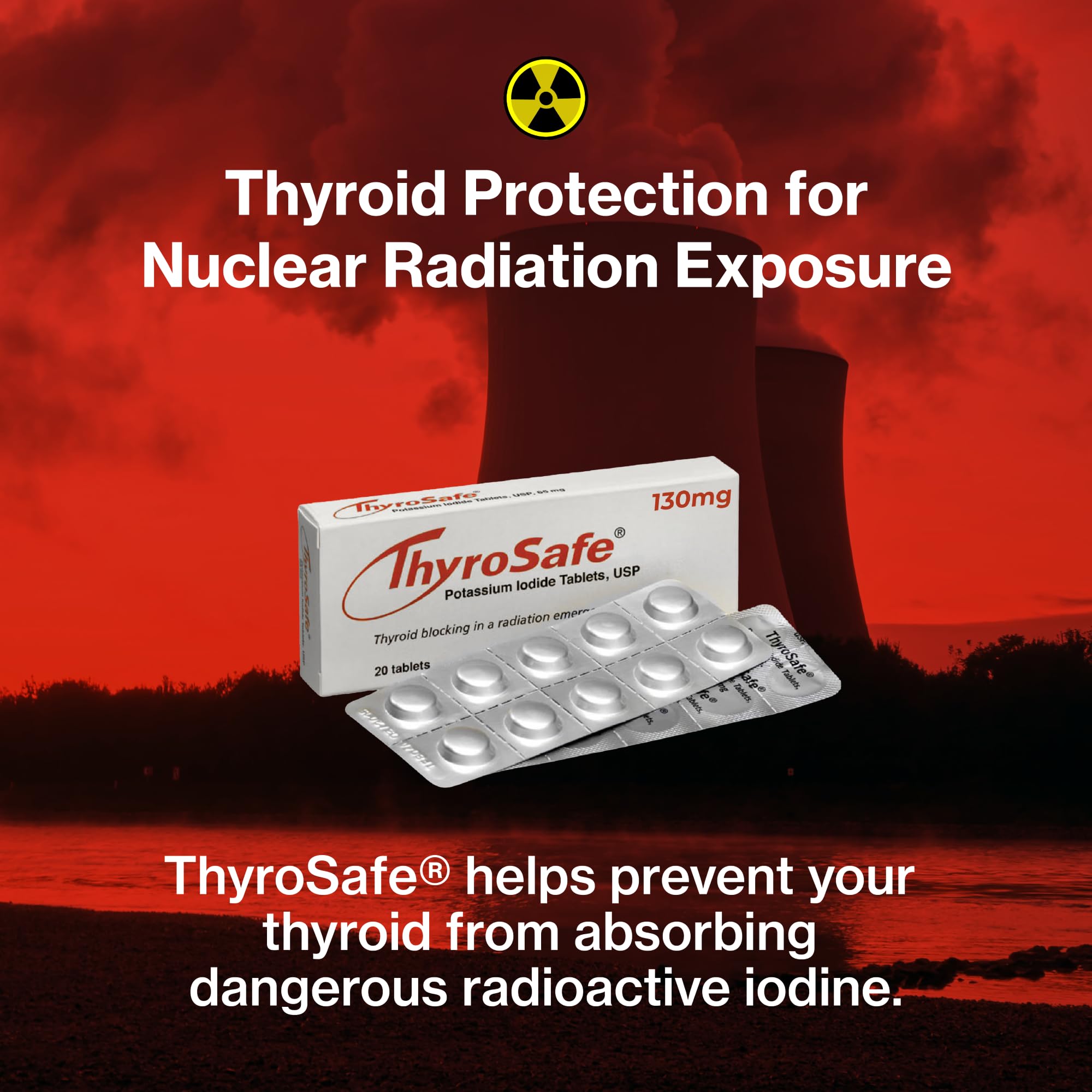 ThyroSafe foil-wrapped 130mg tablets packaging protects potency and shelf life.