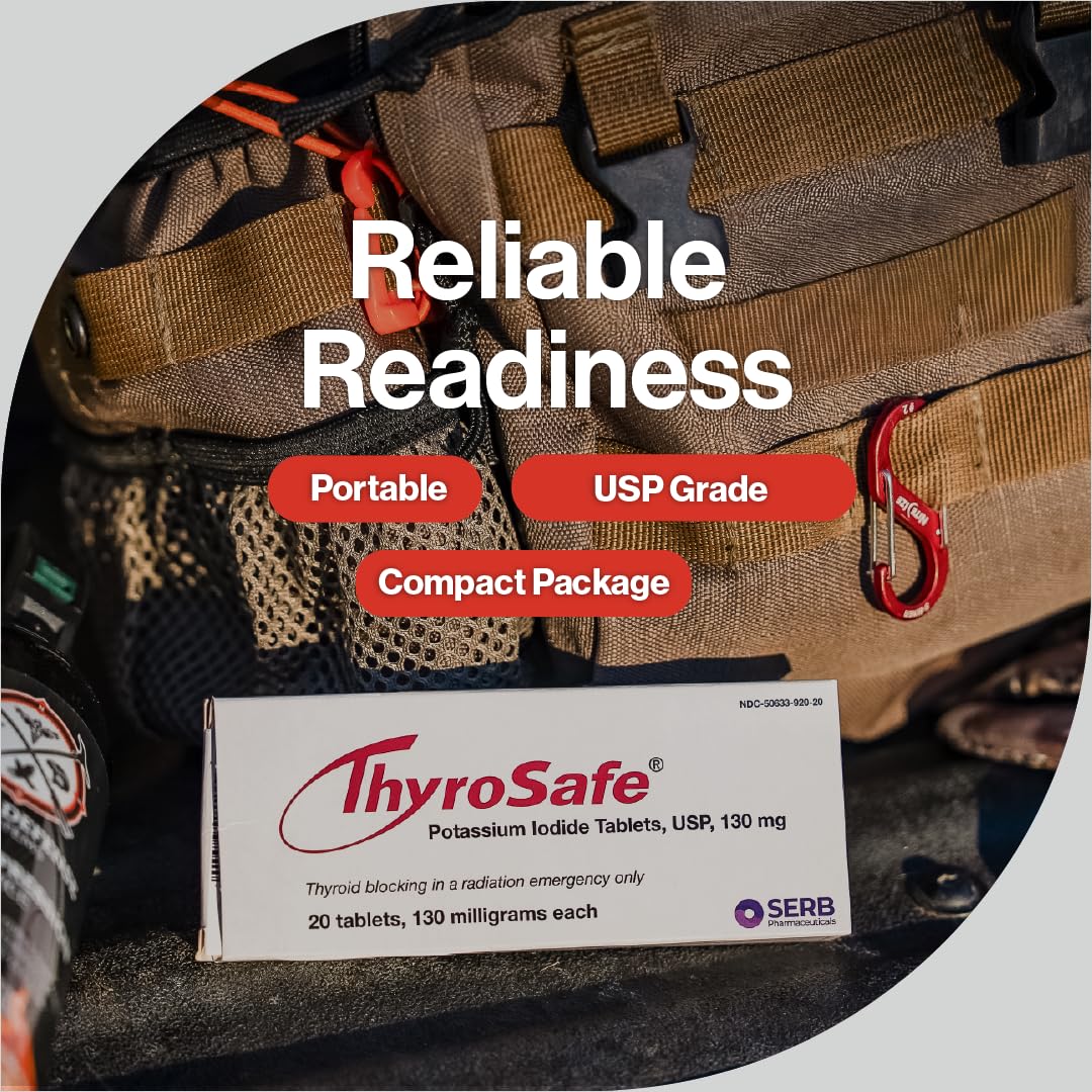 ThyroSafe 130mg tablets in go-bag ready for quick access.
